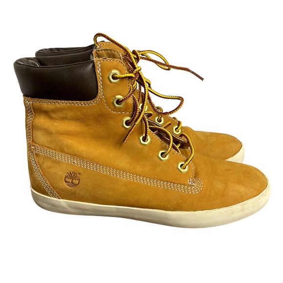 Timberland Womens 6" Glastenbury Wheat Nubuck Leather Lace Up Boots Size 6 - Picture 3 of 9